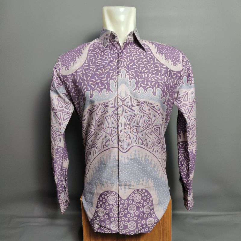 KEMEJA BATIK PRIA TERBARU 2024 WARNA LILAC LAPIS FURING