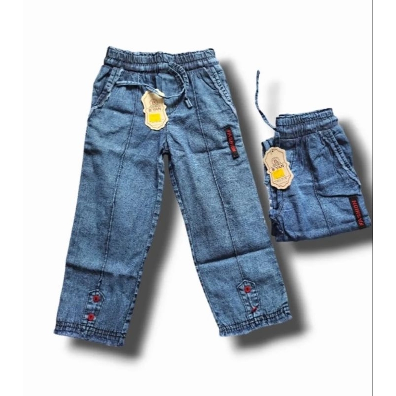 celana jeans kulot anak cewek motif kekinian