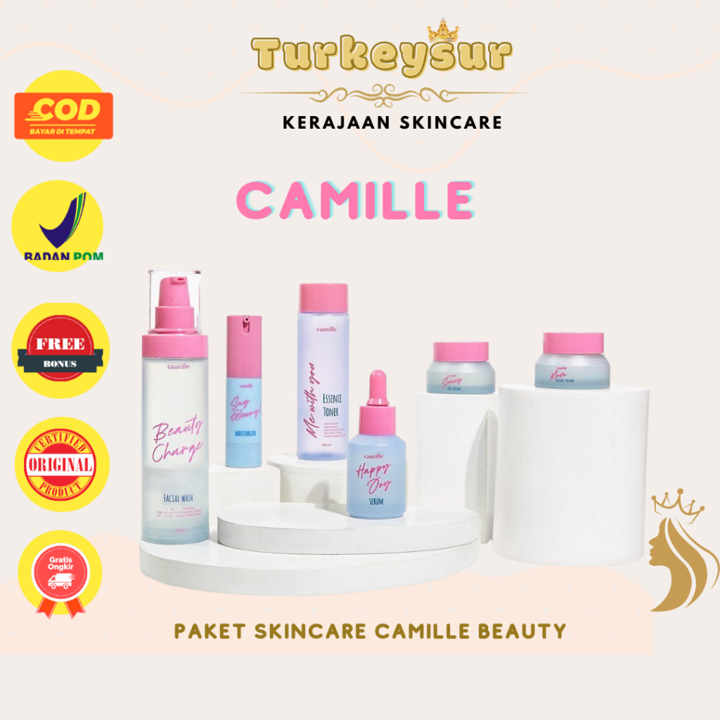 Paket Skincare Camille Beauty By Nadshav Day Cream Night Cream Toner Face Wash Serum Moisturizer Ski