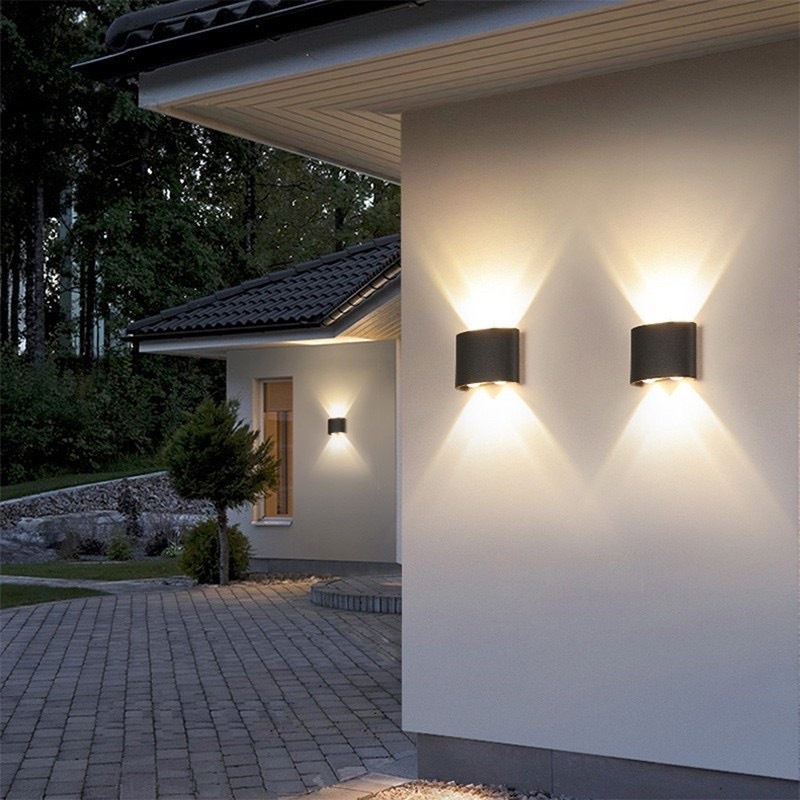 LED Lampu Led lamp Dinding Taman Outdoor COB 4 MATA / 6 MATA Aluminium Anti Air Lampu Dinding Minimalis LED Wall Light Waterproof