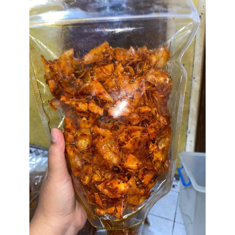 

Keripik ubi gurih pedas manis rumahan