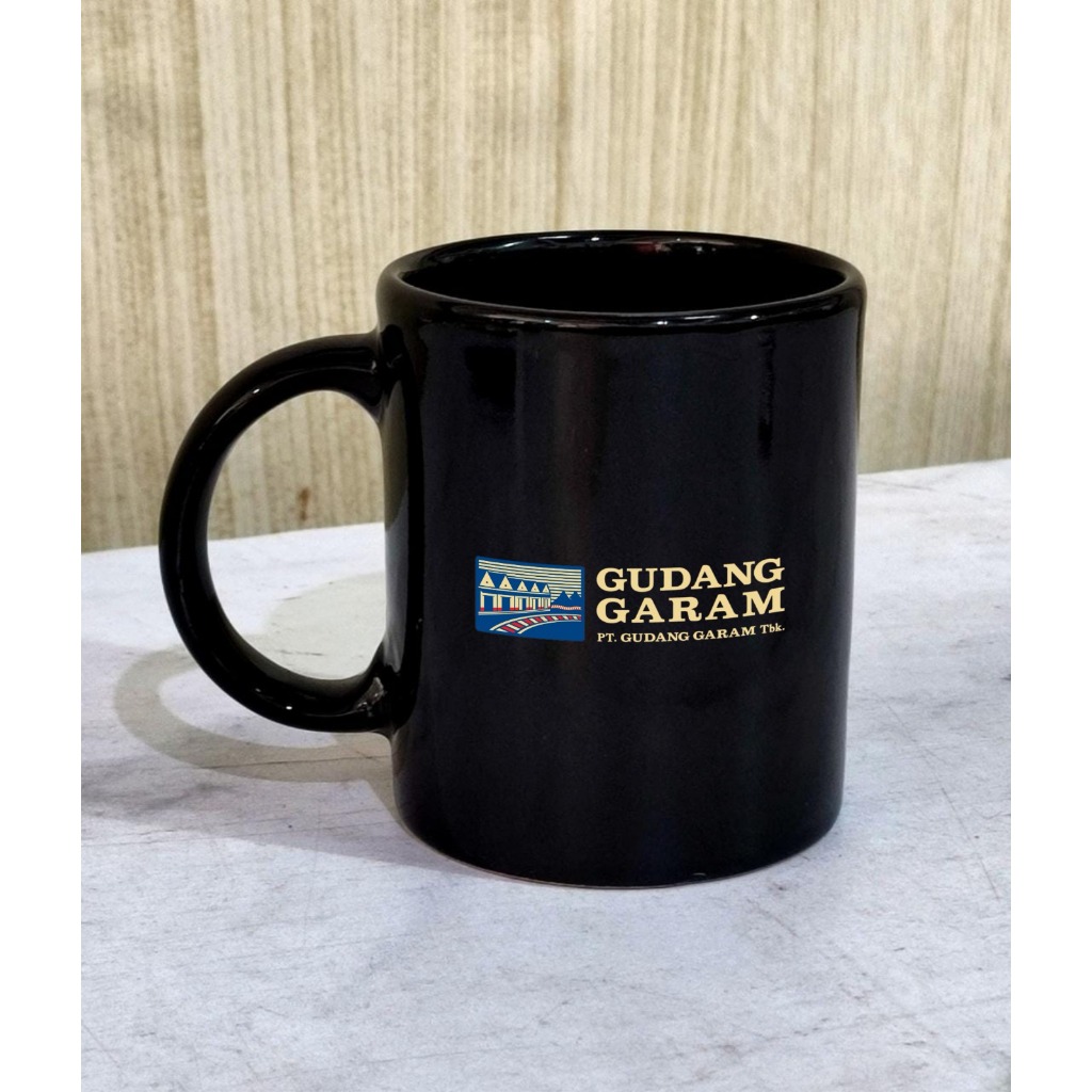 Mug Hitam Keramik Custom Logo GUDANG GARAM/Mug Custom Murah Surabaya