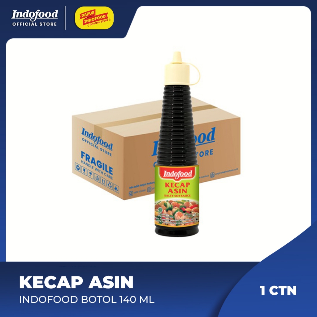 

1 ctn - Kecap Asin Indofood Botol 140 ml