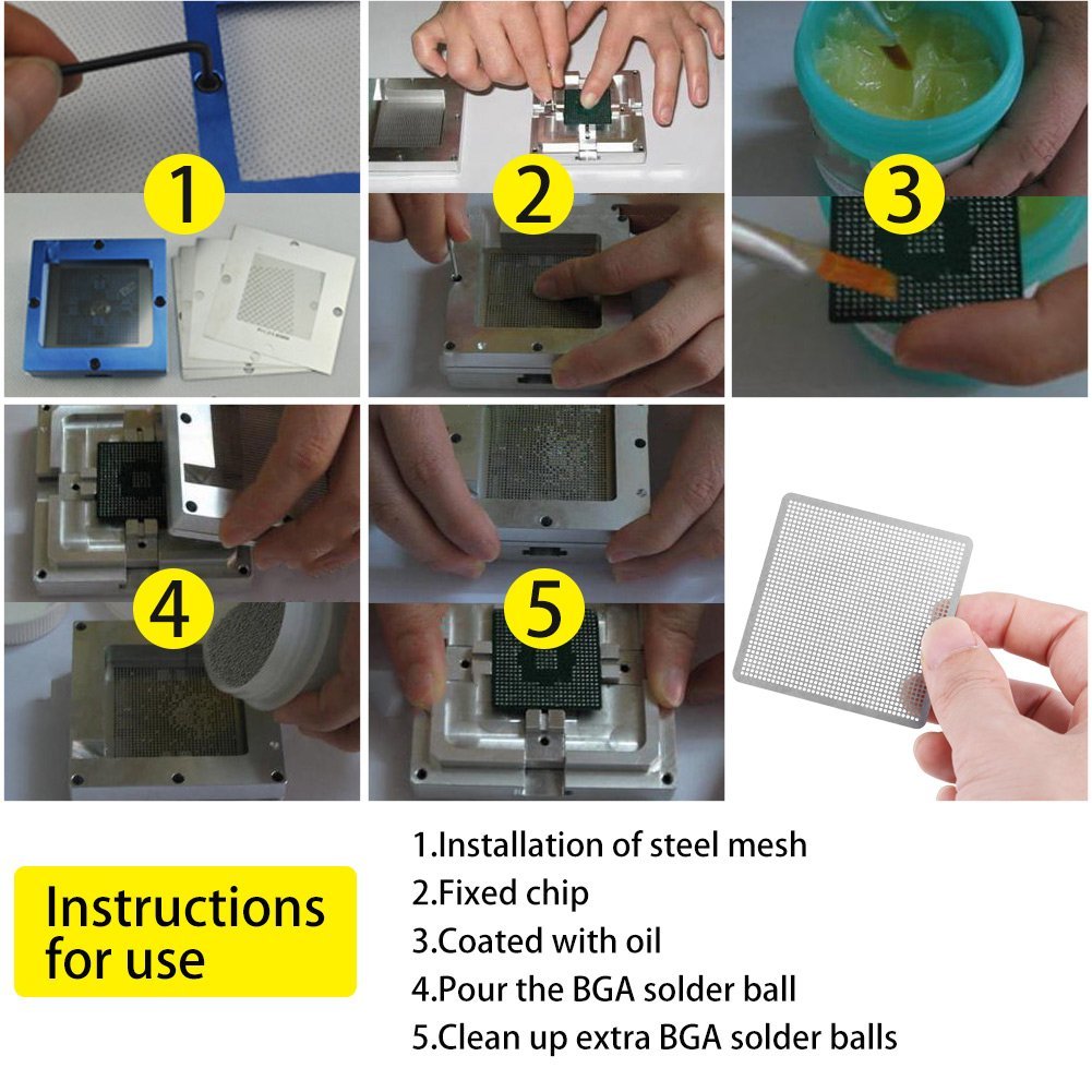 13pcs/Set BGA Reballing Station Cetakan Stensil Jig Stencil Universal Untuk DDR1 DDR2 DDR3