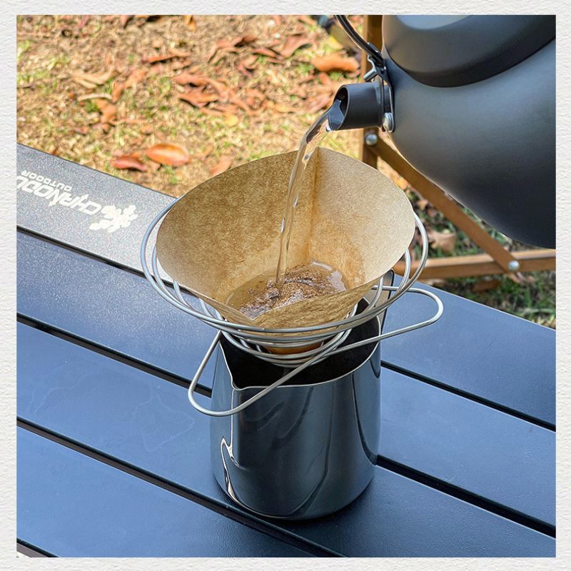 Coffee Dripper Spring Filter Folding Stainless Steel Reusable Coffee Cone Filter Portable