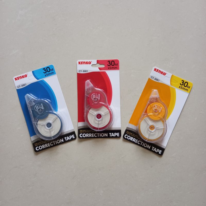 

[ LUSIN MURAH ] Pita Koreksi Correction Tape Tipex Kertas Kenko CT-3001 30 m