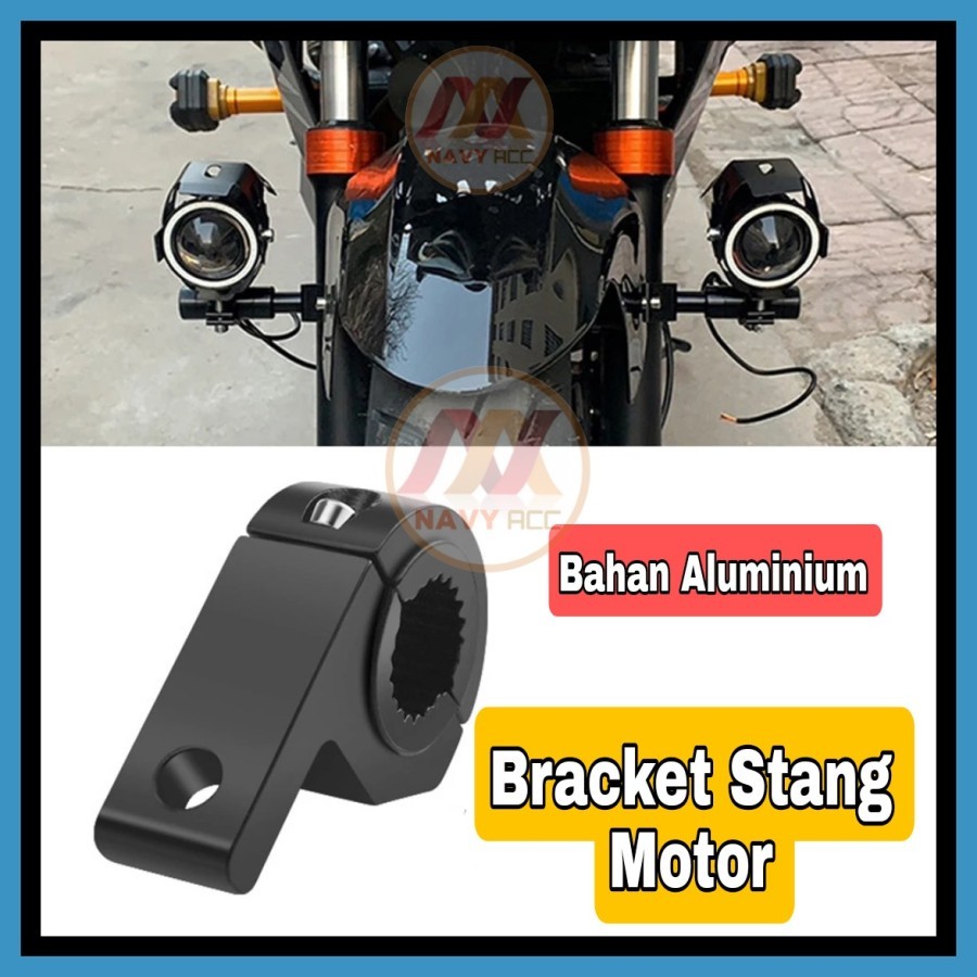 MH - Bracket Stang Motor Aluminium Penyangga Lampu Tembak Univesal Mobil