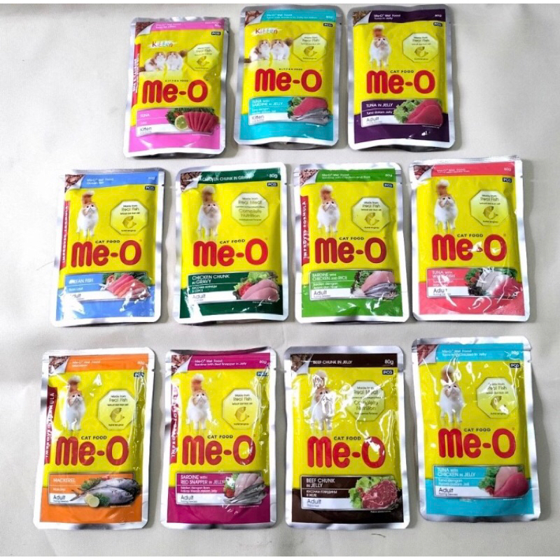 

Me-o Pouch 80gr All Varian Kitten Adult Makanan Kucing Basah