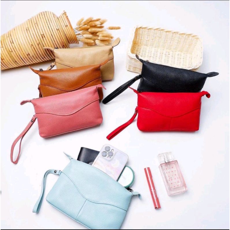 Dompet Pouch Wanita Asli Kulit Papirut