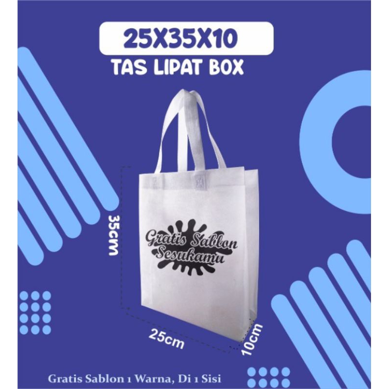 TAS SPUNBOND LIAT BOX 25X35x10 (SABLON CUSTOM) TAS SOUVENIR,SEMBAKO,TASYAKURAN