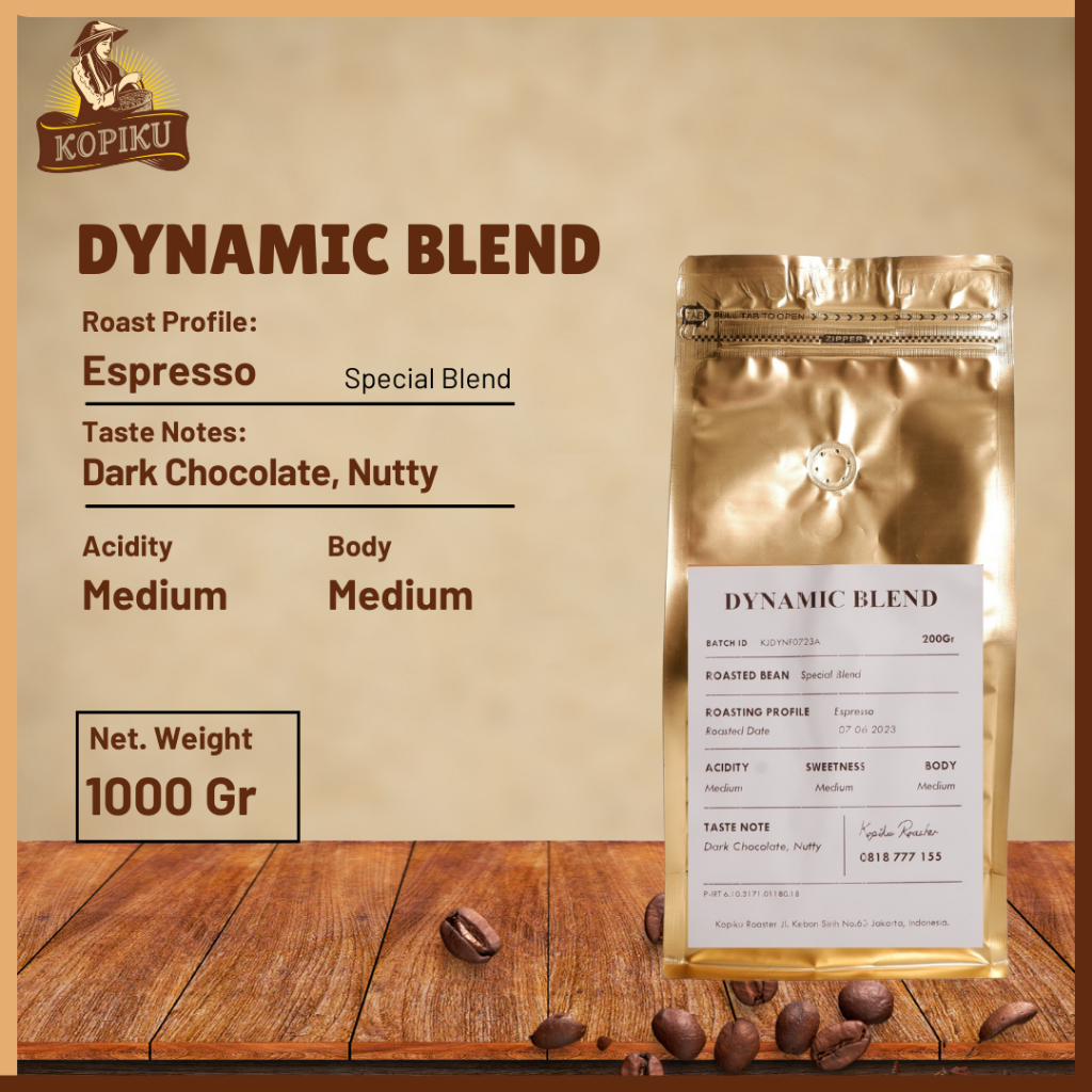 

Biji Kopi Bubuk Dynamic Blend Arabika KI Honey Robusta Temanggung Grade 1 Coffee Roast Beans Espresso 1000 gram