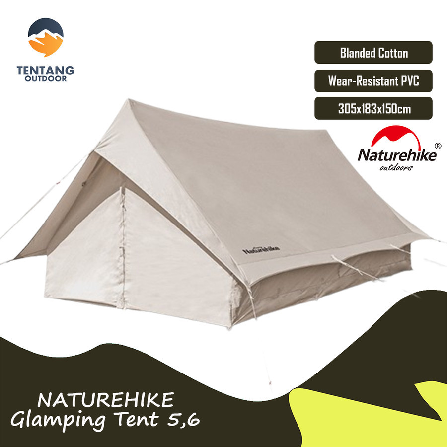 NATUREHIKE Tenda Glamping 3-4P NH20ZP003 Tent Tarp Extend 5.6 Cotton Tenda Camping