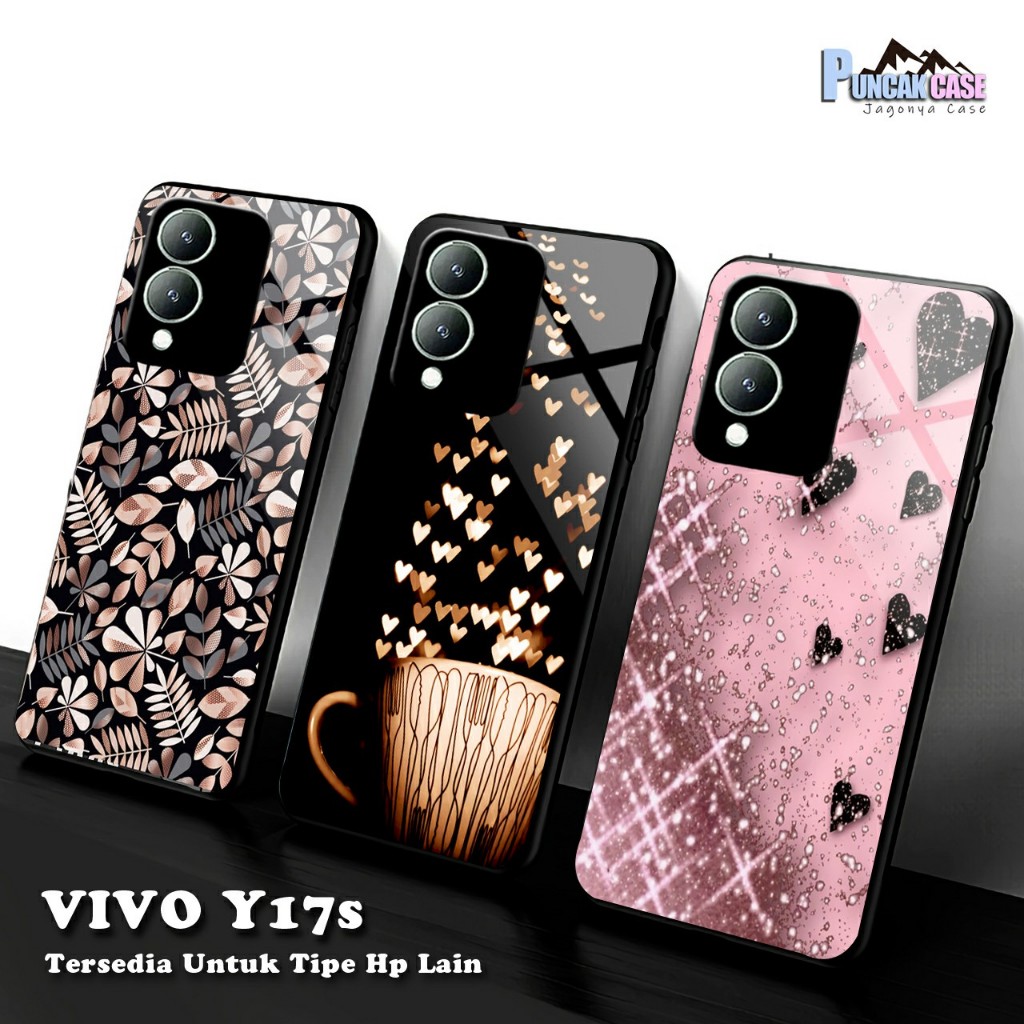 Softcase Glass Kaca VIVO Y17s TERBARU 2023 (A530) PELINDUNG HANDPHONE VIVO  - AKSESORIES HANDPHONE -