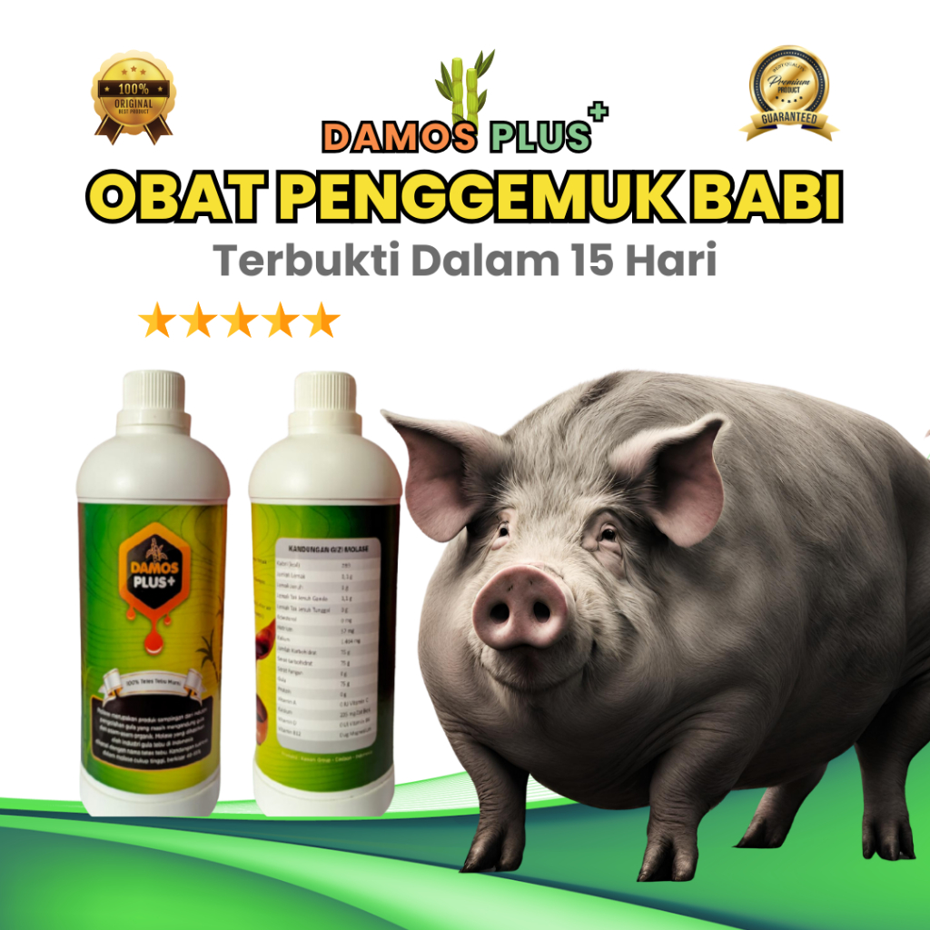 DAMOS PLUS VITAMIN TERNAK BABI PENGGEMUK – MOLASE TETES TEBU KENTAL ASLI ORIGINAL – VGT NUTRISI PENG