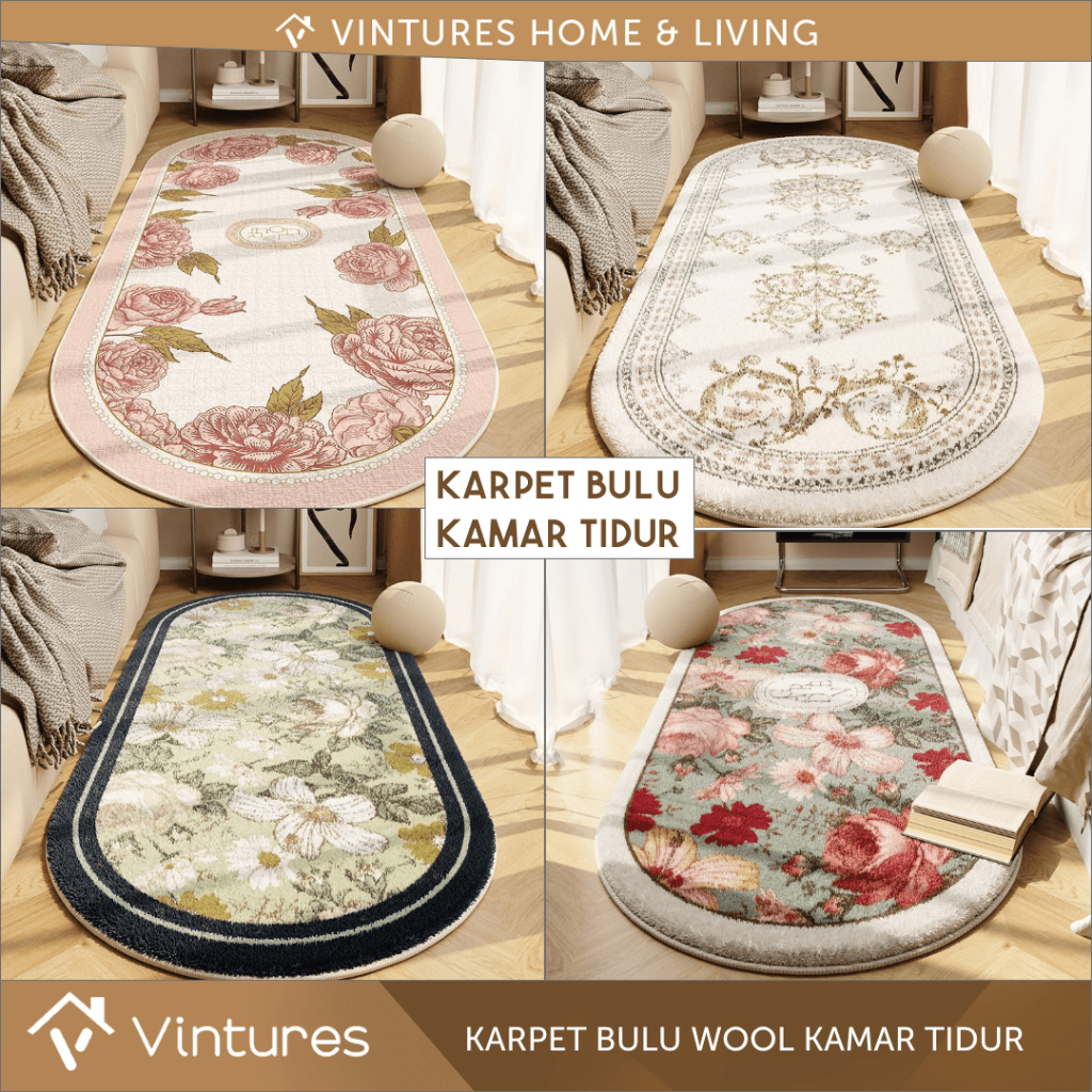 [50X120 CM] Karpet Bulu Kamar Tidur / Karpet Aesthetic / Karpet Lantai / Karpet Premium / Karpet Woo
