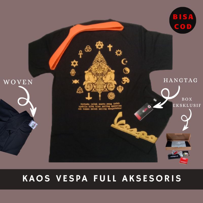 kaos cowok cowo distro combed30s pria vespa extreme original secooterist viral murah hitam sablon pl