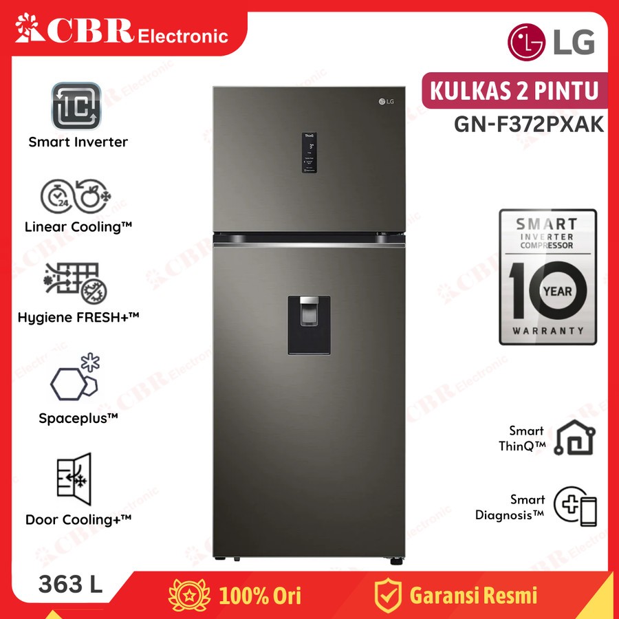 Kulkas LG 2 Pintu GN-F372PXAK (363L / Inverter)