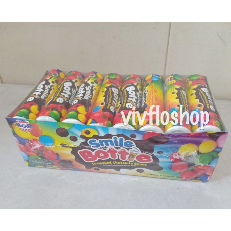 

Coklat Smile Bottle (Box isi 24) Coklat Smile Botol