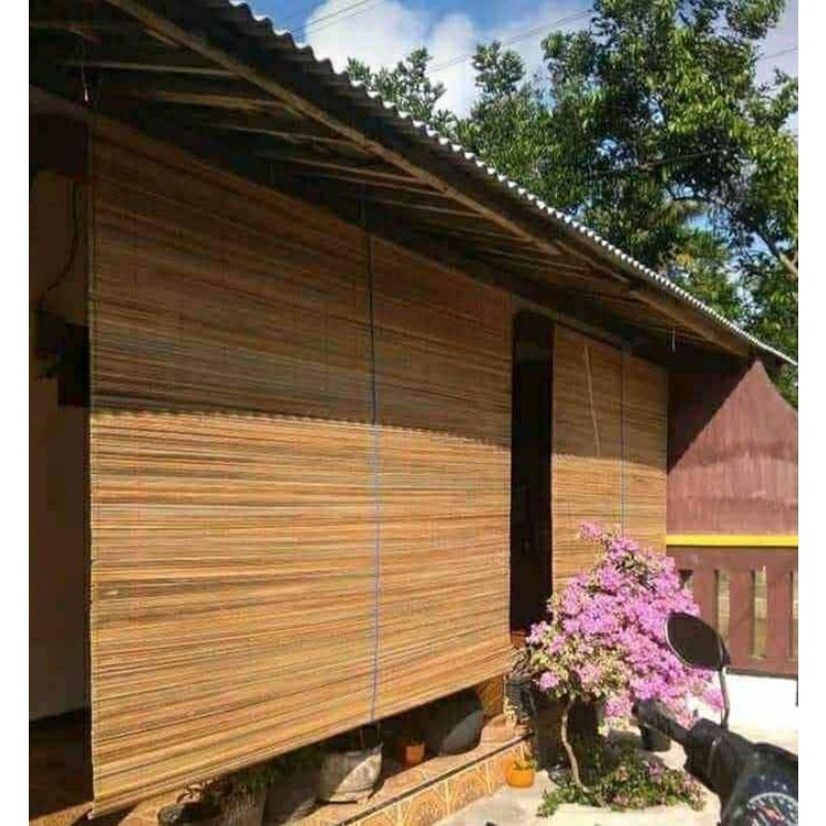 Tirai Bambu krey sawit Outdoor ukuran 2x2 Meter Anti Air dan Tahan Panas tirai bambu sawit Lengkap t
