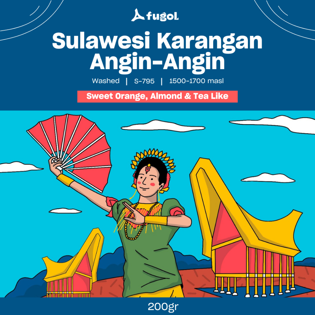 

Biji Kopi Arabika Sulawesi Karangan Angin - Angin (200 gr) Single Origin Coffee