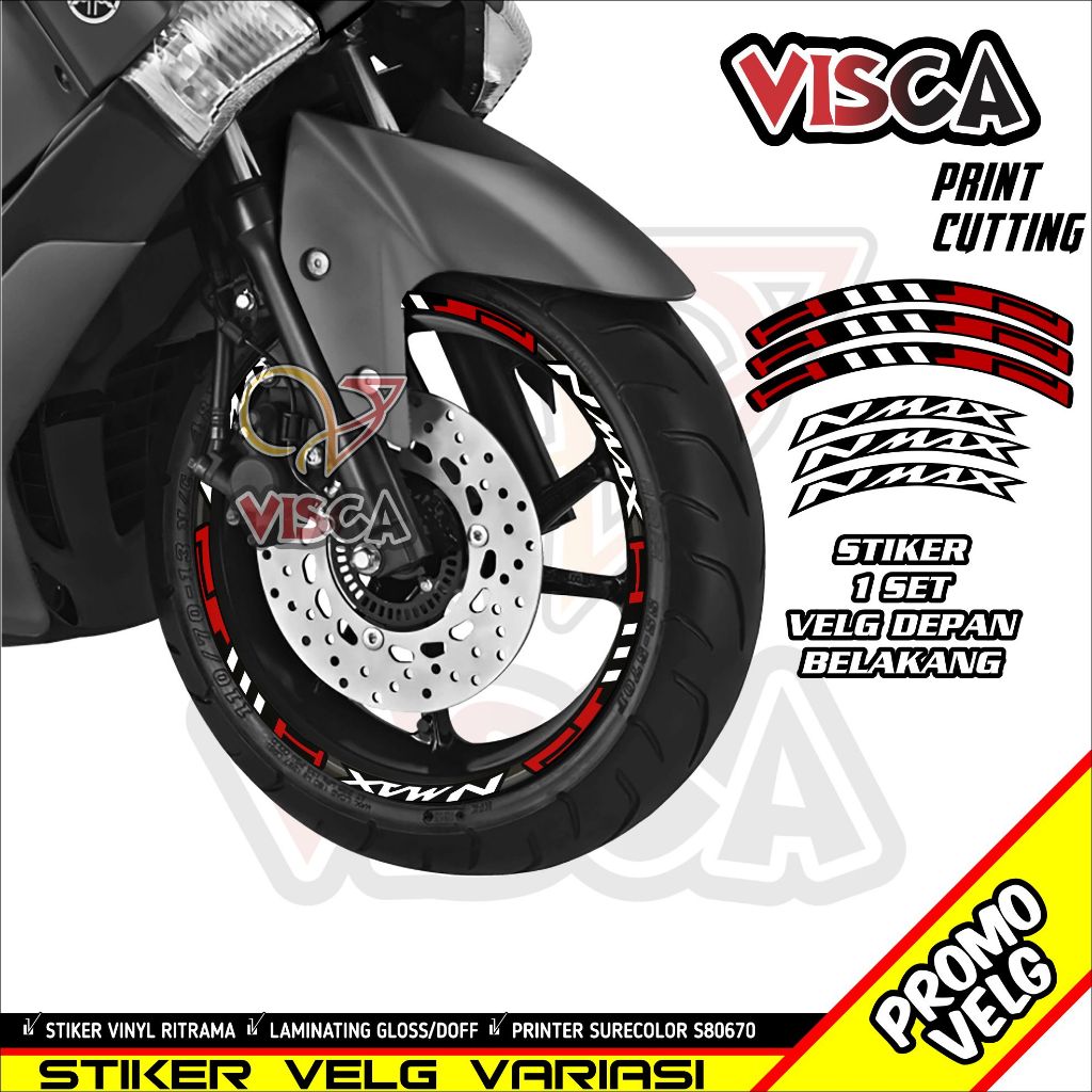 Stiker Velg Nmax List Velg Motor Stiker Velg Ring 17 Nmax Motif Hitech