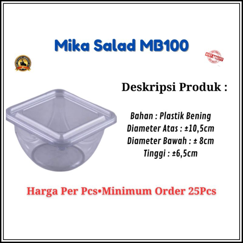 Mika salad/Salad try/tempat salad/kotak salad/plastik salad/mika kotak