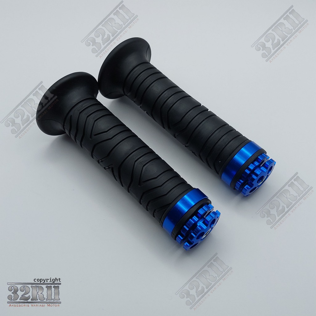 hand grip motor + jalu stang flower biru universal semua motor