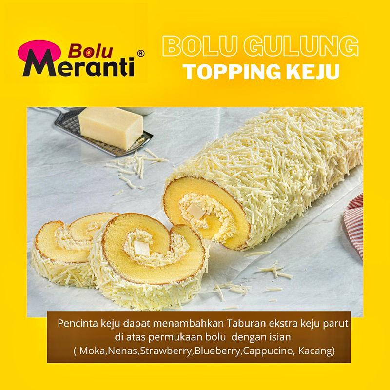 

Bolu gulung Topping Keju | Bolu Meranti Medan