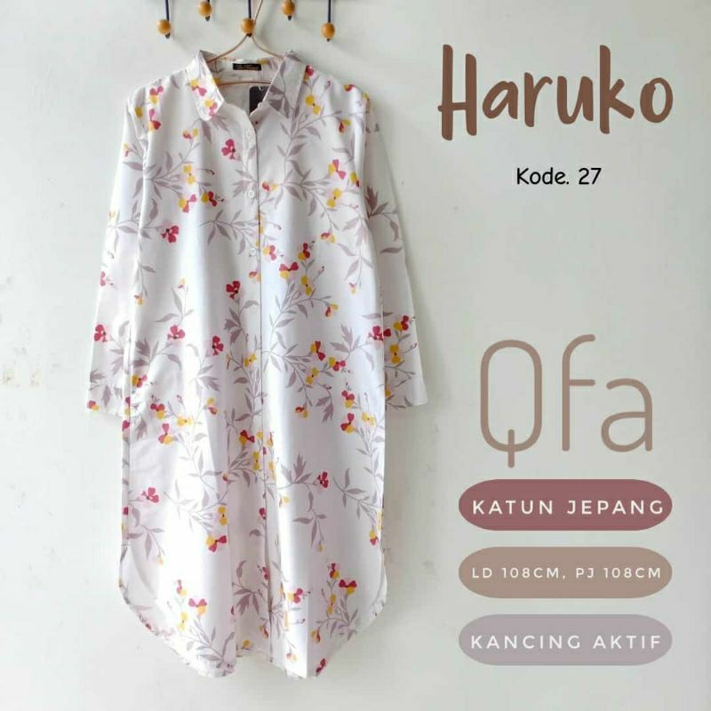 FREE GIFT NEW HARUKO TUNIK BY ORIGINAL QFA - LD108 - BHN KATUN JEPANG - REALPIC