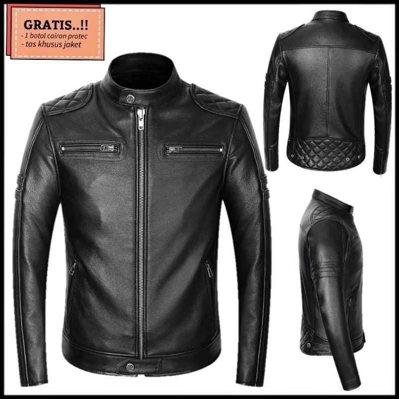 Jaket Kulit Asli Domba/Jaket Kulit Motor/Jaket Kulit Original Bahan Kulit Domba Super