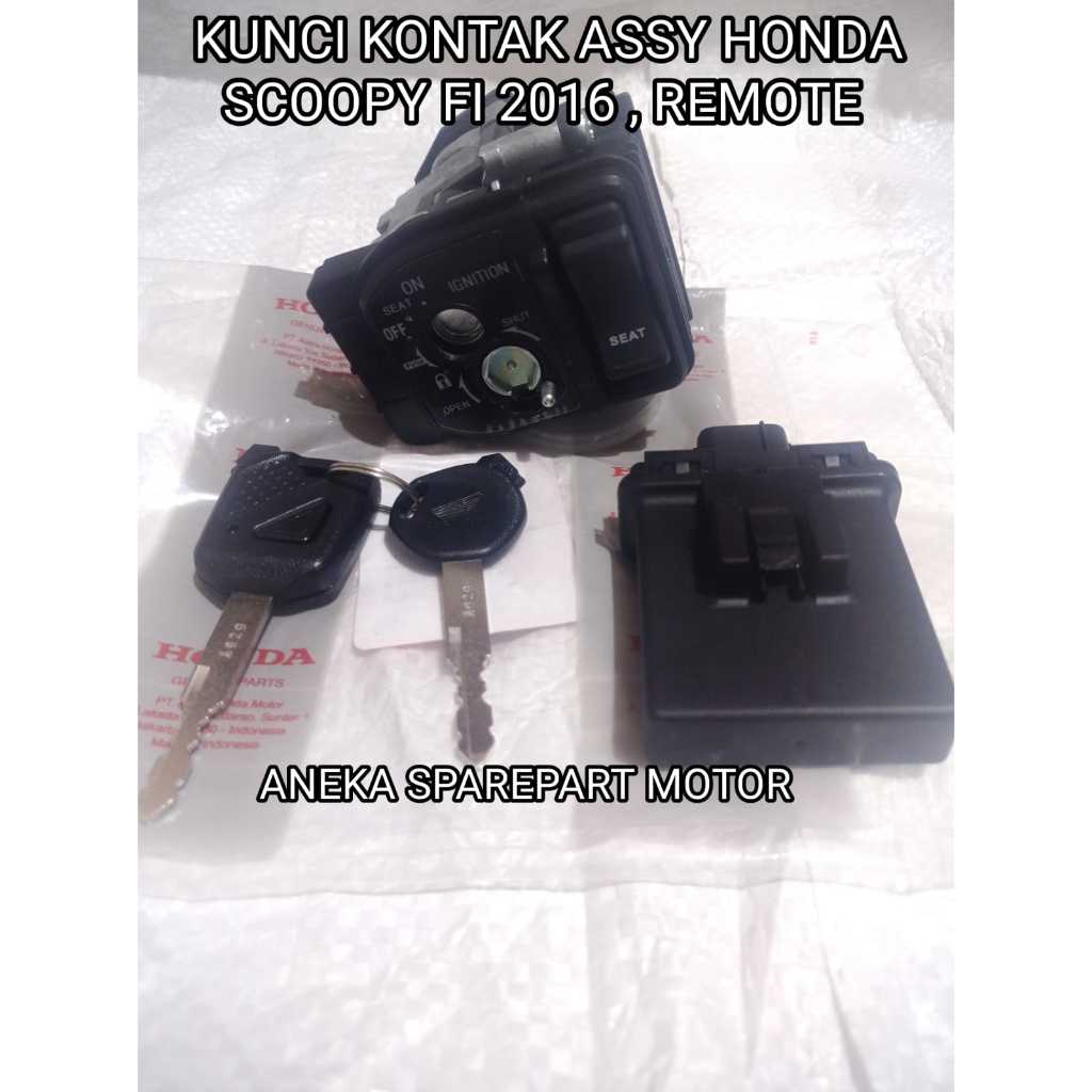 KUNCI KONTAK SET SCOOPY F1 FI 2016 SUDAH REMOT KEY SET ASSY SCOOPY FI 2016 REMOTE