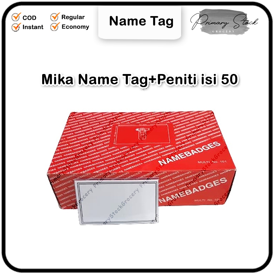 

Namebadges Nametag Multi Card 50 Pcs Name Tag Saku Jepit Peniti Tanda Peserta