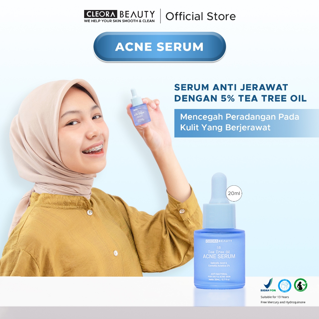 Acne Serum Cleora - Perawatan Untuk Menyembuhkan Jerawat Dan Bekasnya Skincare Wanita Pria With Sali