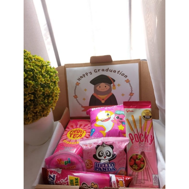 

Hampers pink / paket Hampers warna pink / Hampers Snack box / Snack warna pink