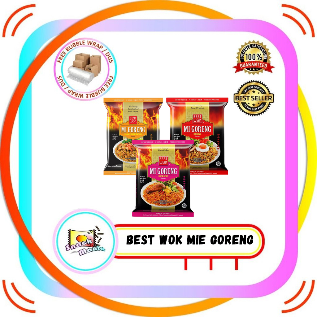 

Best Wok Mi Goreng Original 85 g Hot Spicy Black Pepper 80 g Noodle