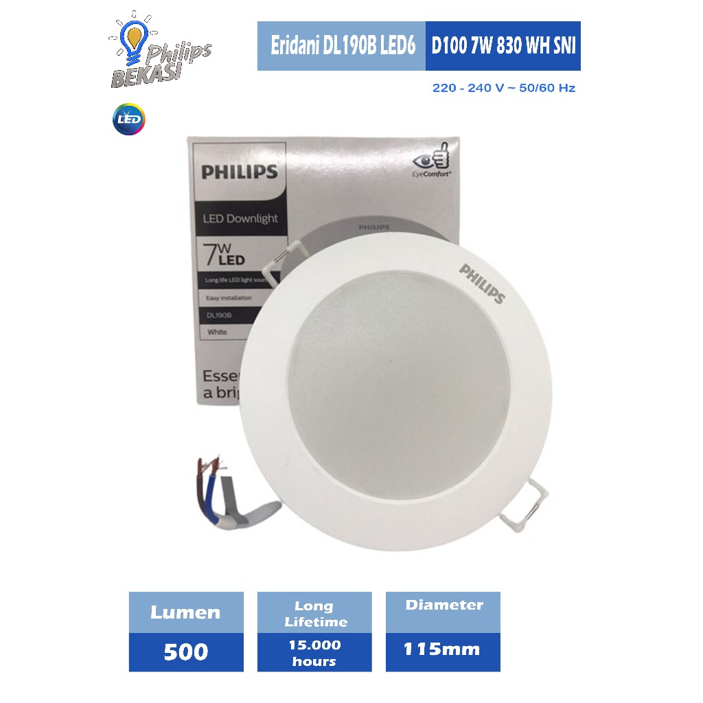 Philips Lampu Downlight Eridani DL190B 7 Watt