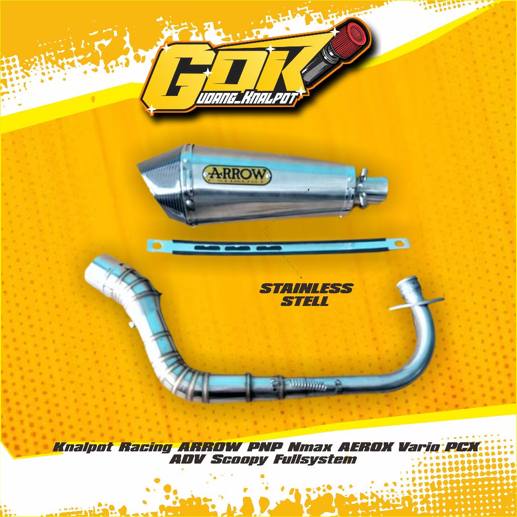 Knalpot Racing ARROW PNP Nmax AEROX Vario PCX ADV Scoopy Fullsystem