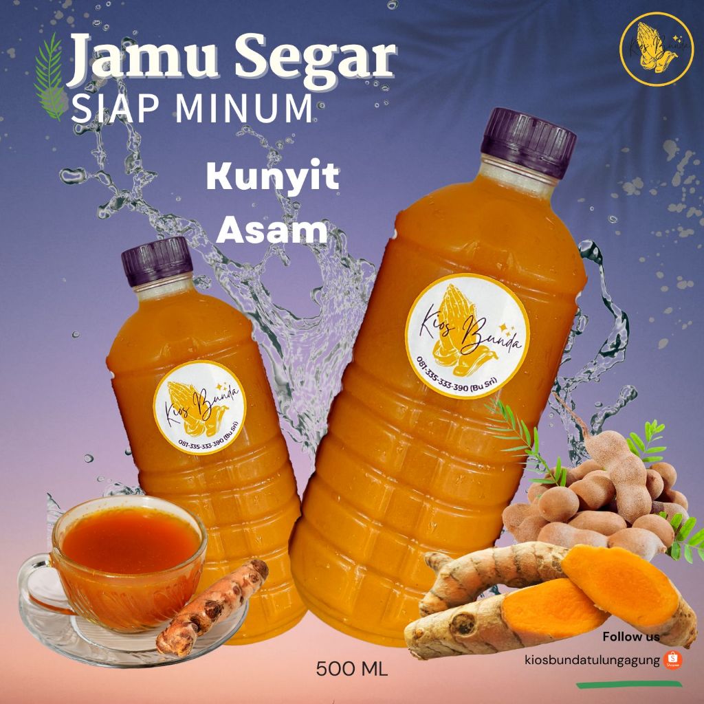 

Kunyit Asam Botol Jamu Segar Siap Minum - Imun Booster 500ml