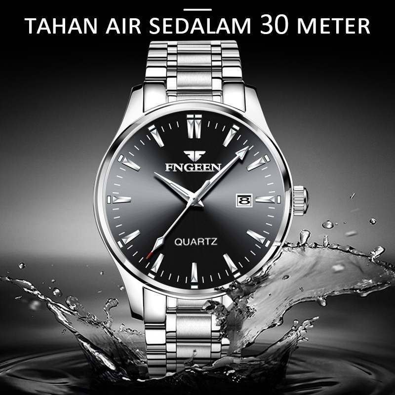 New Product Fngeen 2111 Jam Tangan Pria Anti Air Bisnis Fashion Mewah Stainless Steel Quartz