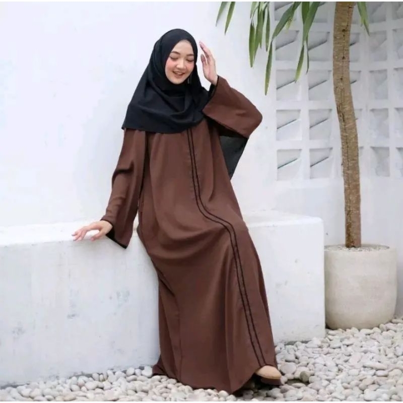 Abaya Pakistan Hitam Polos Premium Gamis Remaja Muslimah Simple Elegan