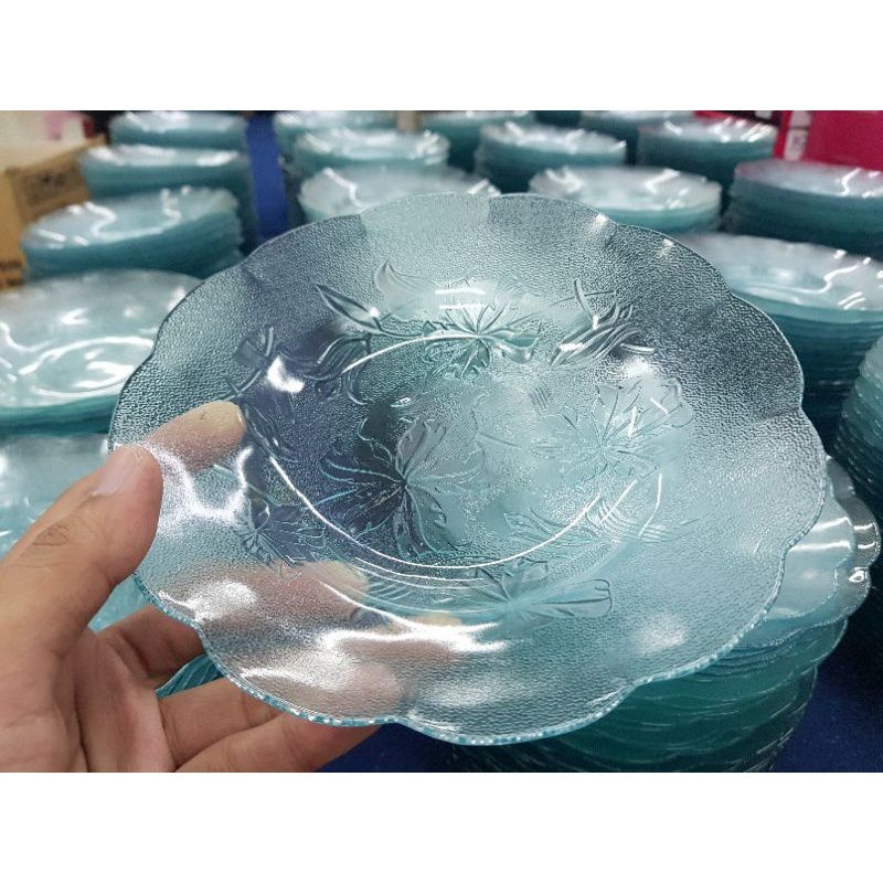 1 Lusin Piring Kaca Bening Beling Piring Makan Kaca Beling Piring BBC 8 Piring Kaca Murah