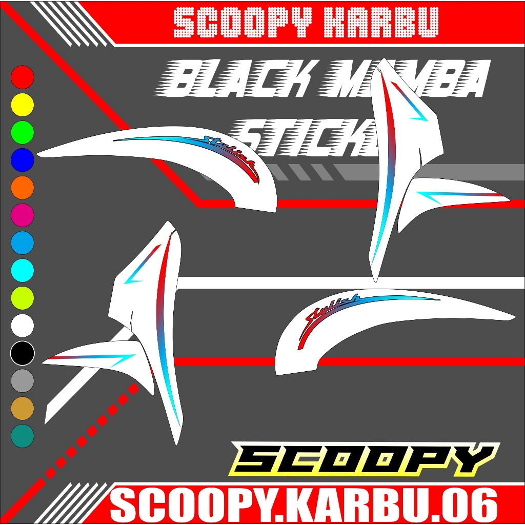 STRIPING STICKER SCOOPY KARBU  NEW STICKER LIS LIST HONDA SCOOPY KARBU  CODE 06