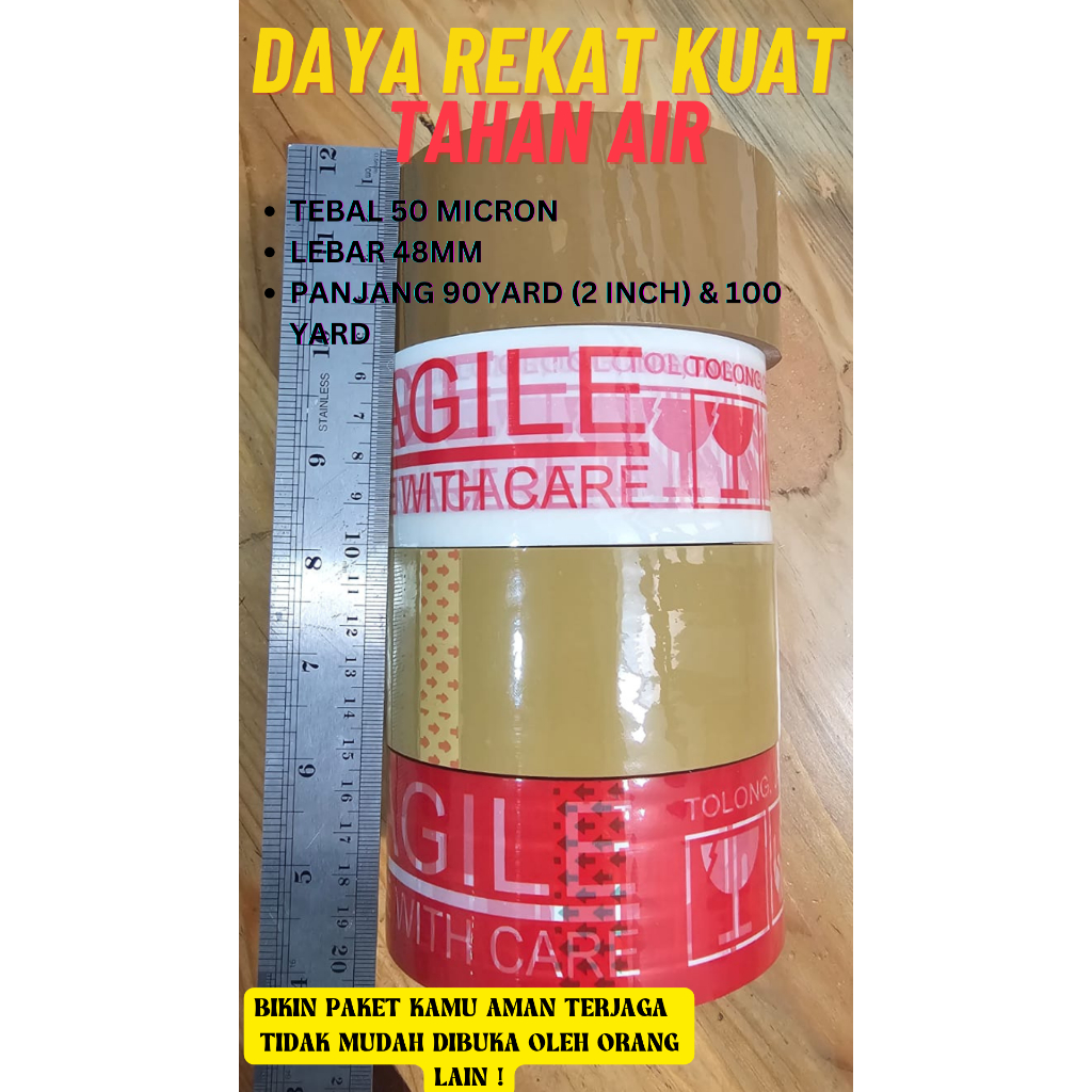 

HERO TAPE Lakban Daya Rekat Kuat Tidak Mudah Putus Kualitas Bagus Tan Cokelat 90 Yard 2 inch 100 yard Solasi Fragile Merah Putih Isolasi Anti Pecah Selotip Clear Tape Daya Lengket Kuat Tahan Air Jangan Dibanting Unboxing
