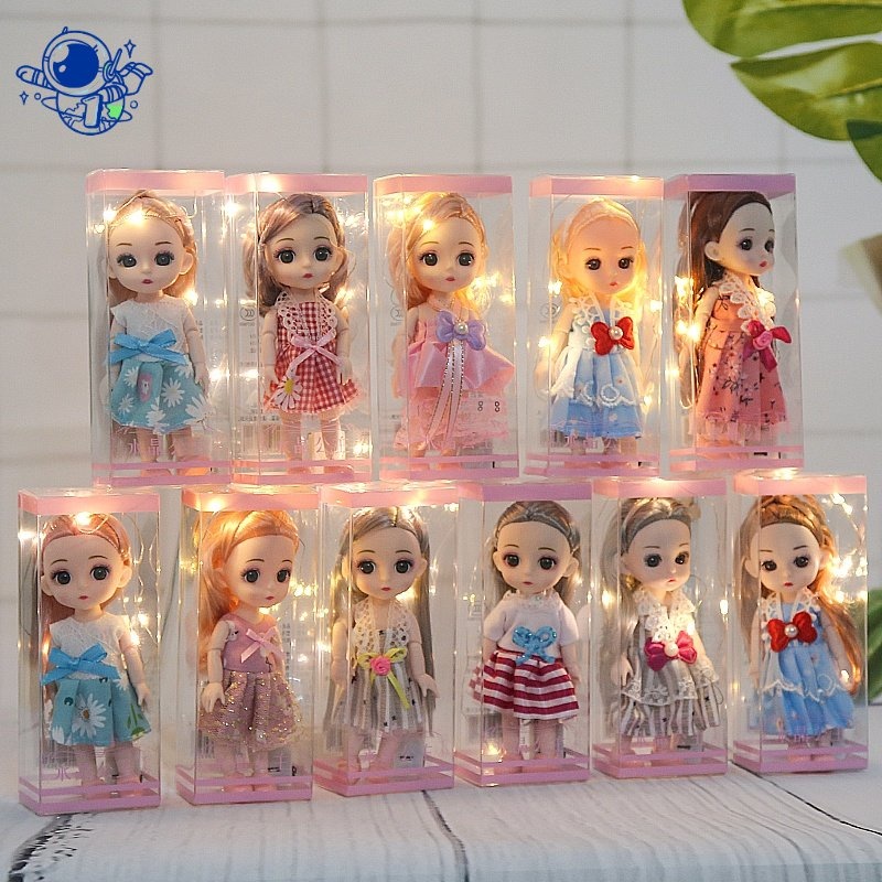 Boneka Putri 6 inci yang menyala 13 sendi ayunan Gadis boneka tangan mainan boneka tangan LED hadiah
