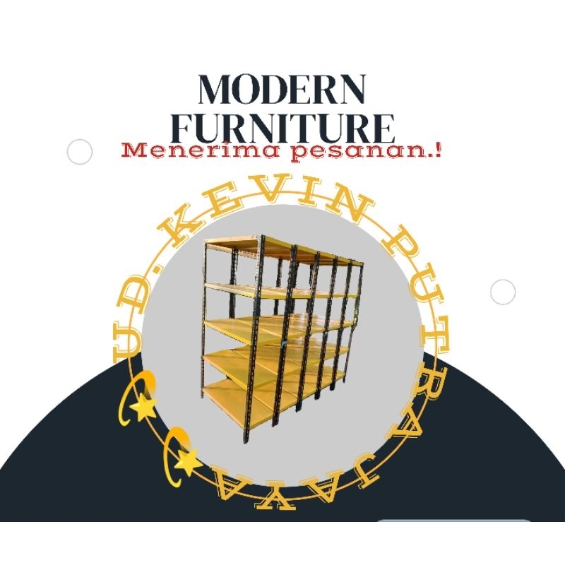 Rak besi siku lubang 5susun, rak besi serbaguna, rak besi murah, rak besi 5susun