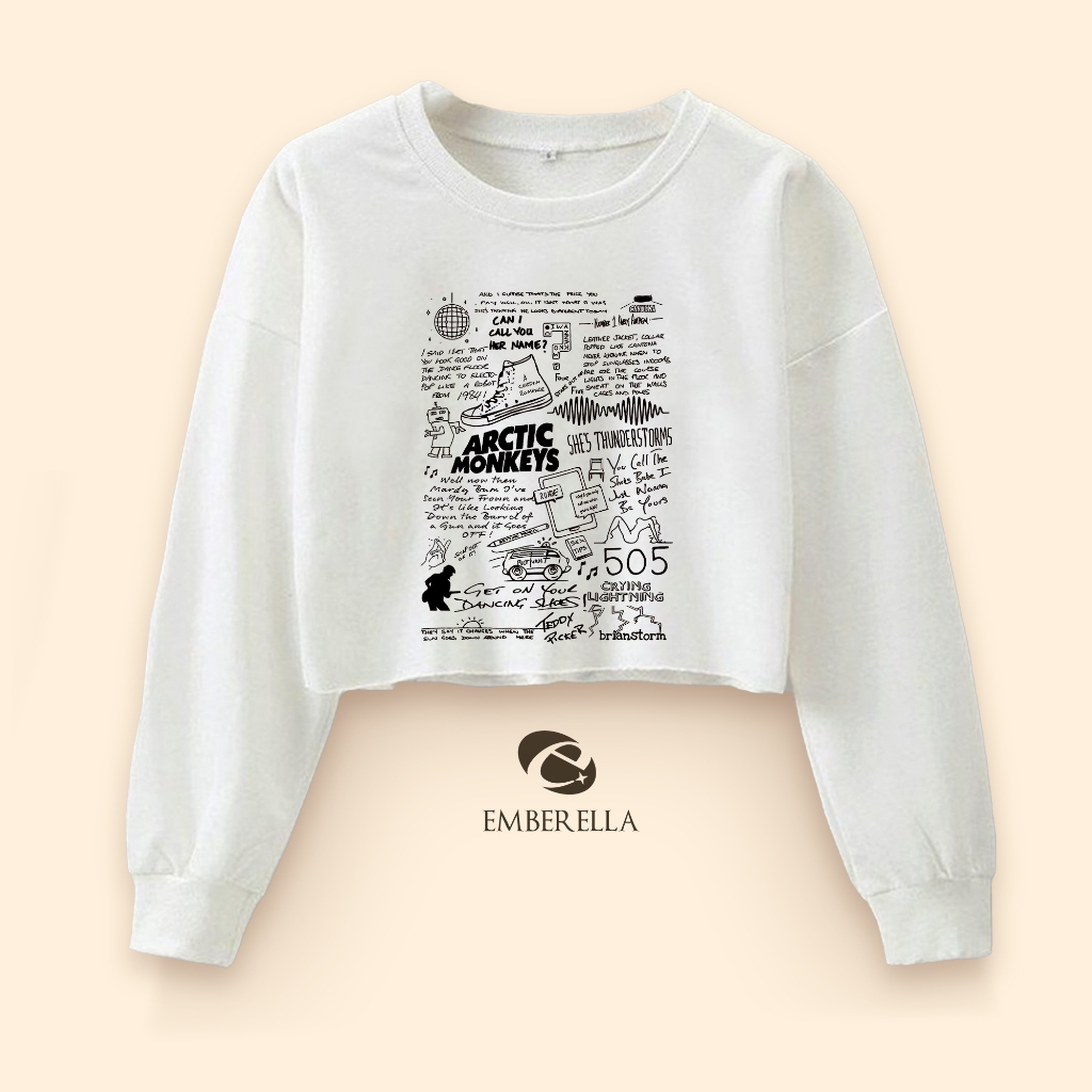 Crop Sweater Crewneck Arctic Monkeys Lyrics Sweatshirt