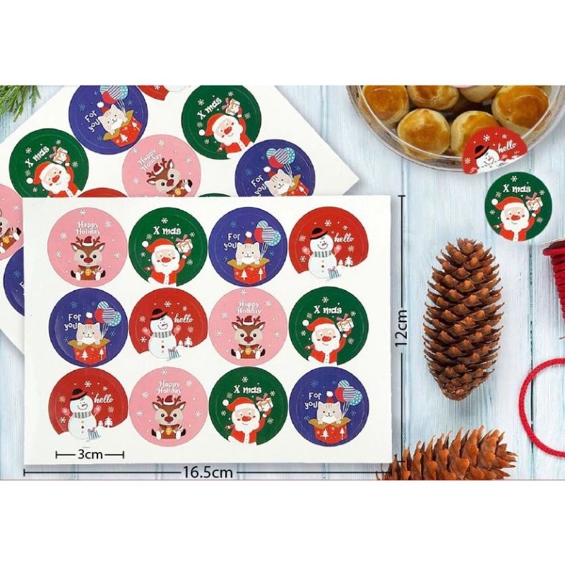 

(1lembar) stiker natal 2023 /sticker santa claus oldman/merry christmas hohoho