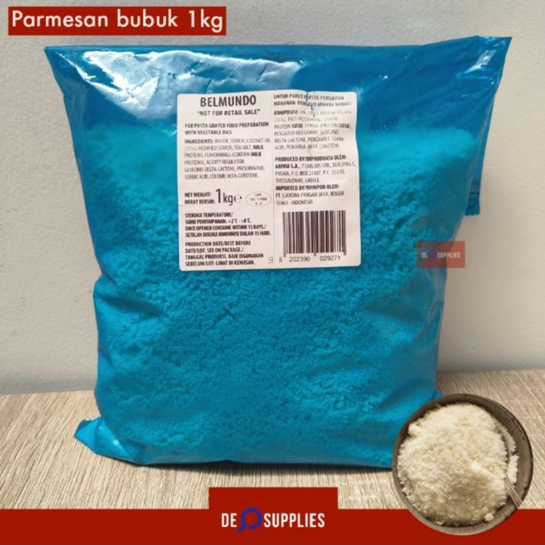 

Belmundo Parmesan Bubuk 1kg - Grated Parmesan Cheese Keju Pasta Pizza