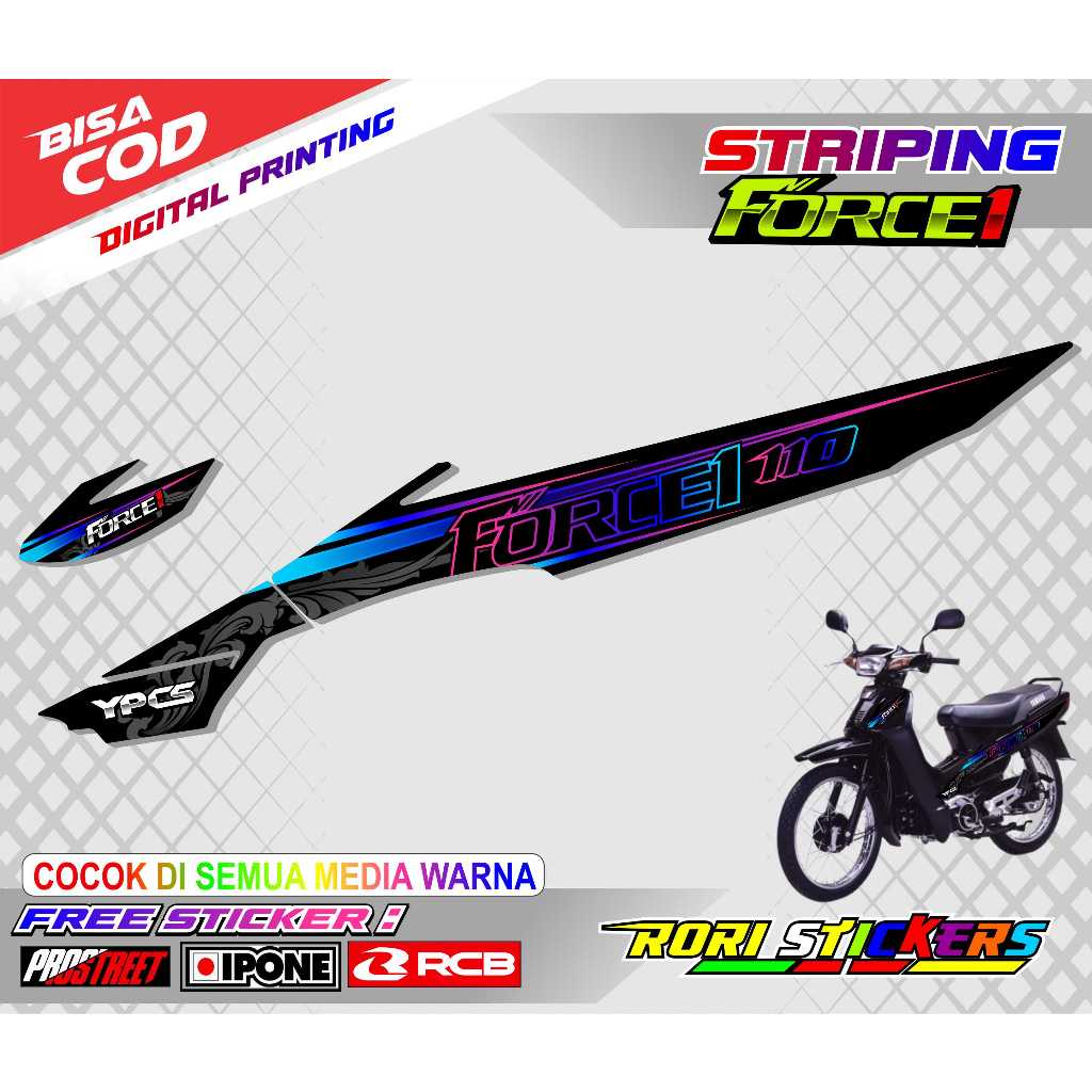 STRIPING VARIASI MOTOR YAMAHA FORCE 1 / STICKER LIST VARIASI YAMAHA FORCE 1