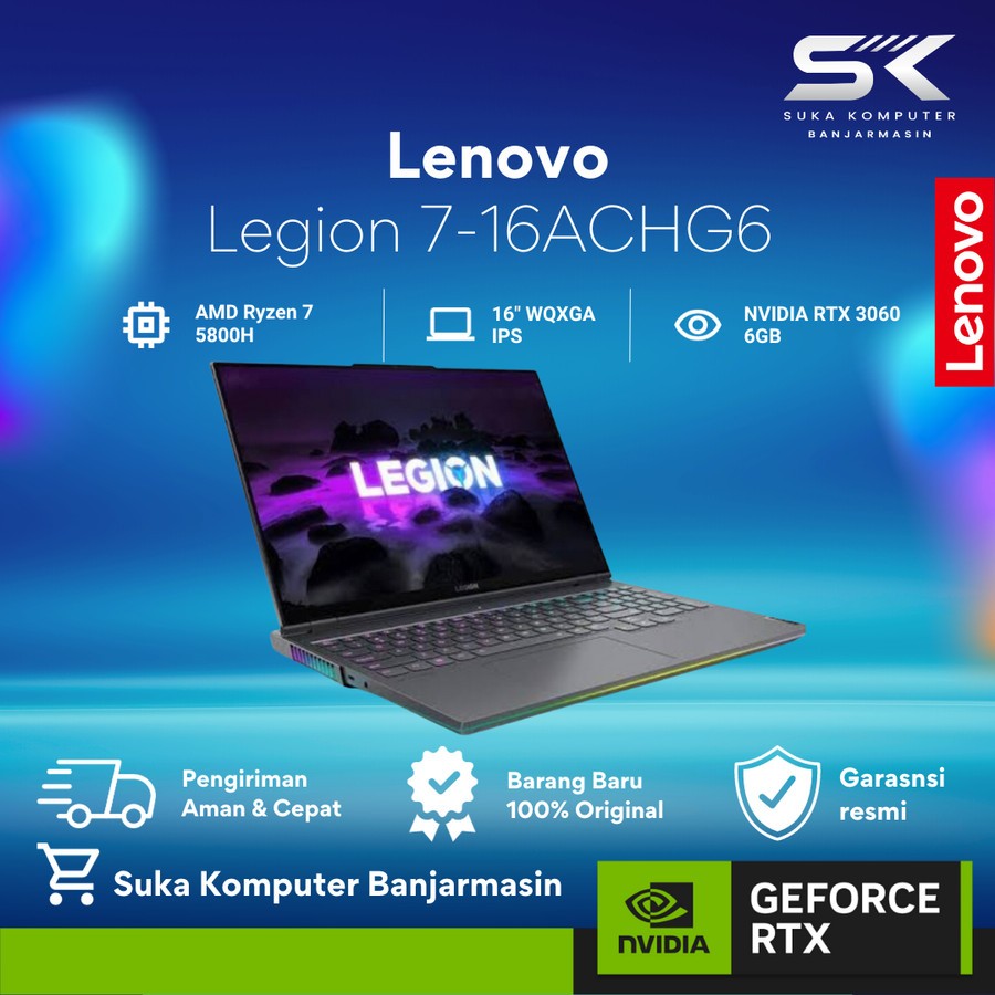 Legion 7-16ACHg6 AMD Ryzen 7-5800H/32GB ( 2x 16GB SO-DIMM DDR4-3200 )/1TB SSD M.2 2280 PCIe 3.0x4 NV